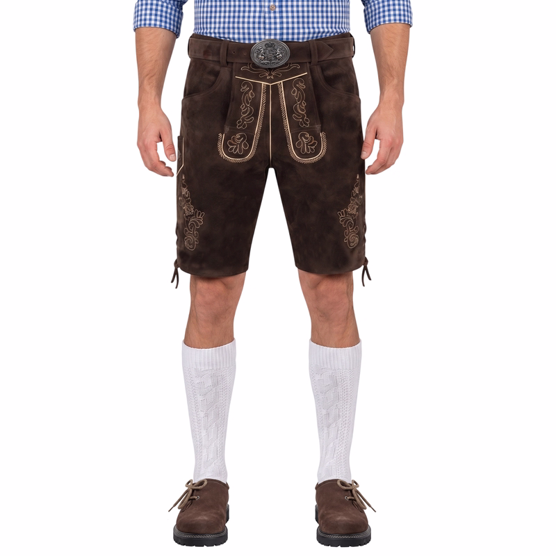 kurze Trachtenlederhose Toni Lederhosen mit Gürtel