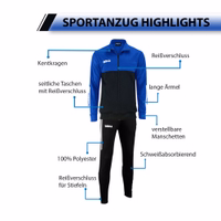 Der OMKA Herren Sport Blau Trainingsanzug aus doppellagigem Mikropolyester mit Polokragen und verstellbarem Bund kombiniert Komfort, Leistung und modernen Stil, perfekt für Sport und Freizeit, jetzt online kaufen