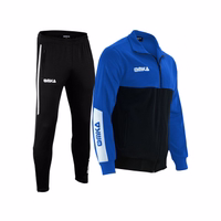 Jacke und Hose des OMKA Herren Sport Blau Trainingsanzugs mit Polokragen und strapazierfähigem Doppelschichtstoff, entwickelt für Jogging, Fitnessstudio oder Freizeitkleidung, OMKA Set jetzt online bestellen