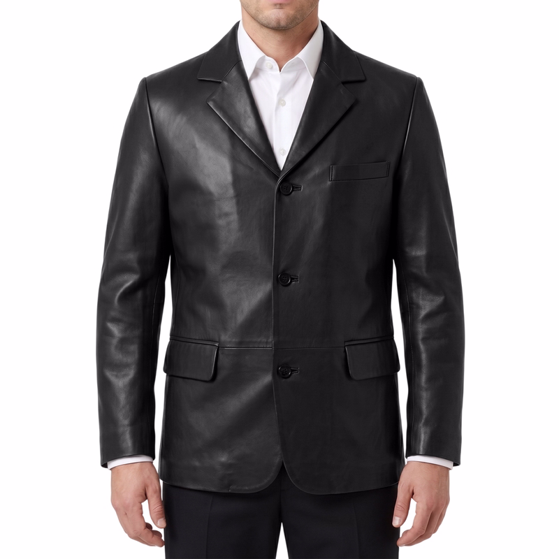 Herren lederblazer Lederjacke aus Lammnappa echtleder Jacke Blazer Leder