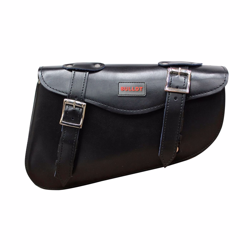 Motorcycle Saddlebag Solo Motorcycle Bag Premium Black Leather Solo Motorcycle Bag View of Right Side German Wear Motorcycle Saddlebags Comfortable Tool Bag for Short and Long Tours Buy Now Get Your German Wear Solo Leather Bag Today