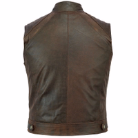 Classic Vintage Coffee Racer Leather Vest. Made from genuine cowhide leather, it ensures both durability &style. Multiple zippered pockets, it's the ultimate accessory for any biker. Level up your riding gear with this premium offering from BULLET.