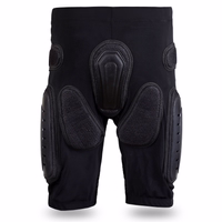 Back view of BULLDT motorcycle protective shorts. Unisex biker armor pants with padding on buttocks, thighs, and hips. Breathable, durable, and designed for maximum safety.