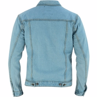 Kaufen Sie eine Herren-Motorradjacke in der Farbe „Dark Sky“ mit auffälligem Design auf der Rückseite, BLD312J Denim. Die Jacke ist sorgfältig aus Baumwollstoff gefertigt und verfügt über einen durchgehenden Reißverschluss und Knöpfe.
