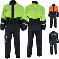 Dominate any downpour with BULLDT's Motorcycle Rain Suit The front &rear views of yellow. Neon colors ensure visibility, while taped seams keep you dry and safe with reflective prints. Free Delivery