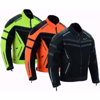 Cordura Herren-Sommer-Motorradjacke BLD323J in Schwarz, Vorder- & Rückansicht. Ausgestattet mit Protektoren an Armen, Schultern & Rücken sowie zwei Seitentaschen. Zudem in zwei weiteren Unterfarben erhältlich – für Komfort, Sicherheit & Stil.
