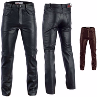 Men's leather pants, made to measure made from real leather Front &rear view of black custom-made men's leather pants.GW870 Crafted from genuine buffalo leather, the trousers offer unmatched comfort &style. Tailor your motorcycle gear to fit like a second skin. Order now for a personalized riding experience!