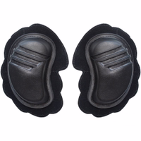 German Wear motorcycle knee sliders in black. Durable plastic with Velcro fastening and leather reinforcement for a secure fit on motorcycle pants. Comfortable and protective replacement sliders.