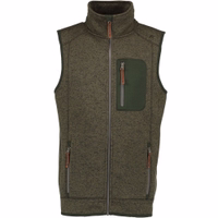 Herren-Jagdweste in Olivgrün mit elegantem Design, ausgestattet mit Frontreißverschluss, Brusttasche und seitlicher Reißverschlusstasche. Diese ärmellose Weste aus 100 % Polyester-Fleece vereint Eleganz und Funktionalität – ideal für Freizeit und Outdoor-A