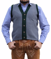 Men Traditional knitted vest Men's Traditional Vest Classic High Comfort Stylish Janker Vest Gray/Green Wool Vest with Buttons Perfect for Oktoberfest Comfortable Fit Sweater Buy Traditional Vest Now