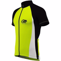Herren-Radtrikot in Grün mit Stehkragen und kurzen Ärmeln. Aus 100 % Elasthan gefertigt, bietet es einen atmungsaktiven und elastischen Sitz. Mit praktischen Rückentaschen für wichtige Utensilien – verbindet Stil und Funktionalität für Radfahrer.