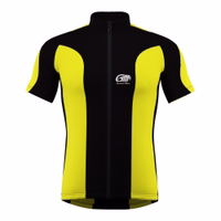Herren-Radsporttrikot in Grau-Gelb Radsporttrikot mit kontrastierendem Neon-Gelb-Schwarz-Farbdesign. Es verfügt über ein „German Wear“-Logo auf der Brust sowie einen Frontreißverschluss für Belüftung und einfaches An- und Ausziehen.