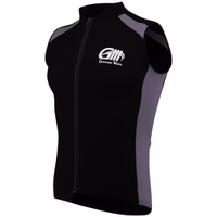 Men's cycling jersey Grey Green From the side, this cycling vest stands out with its striking black and gray color scheme. It features a full-zip front and short sleeves, blending comfort with performance to enhance your riding experience.