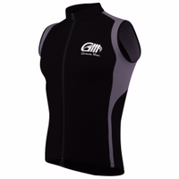 Men's cycling jersey Grey Red The side view of this cycling vest showcases bold gray and black hues, with a full-zip front and short sleeves. Designed for both comfort and enhanced performance during your rides.