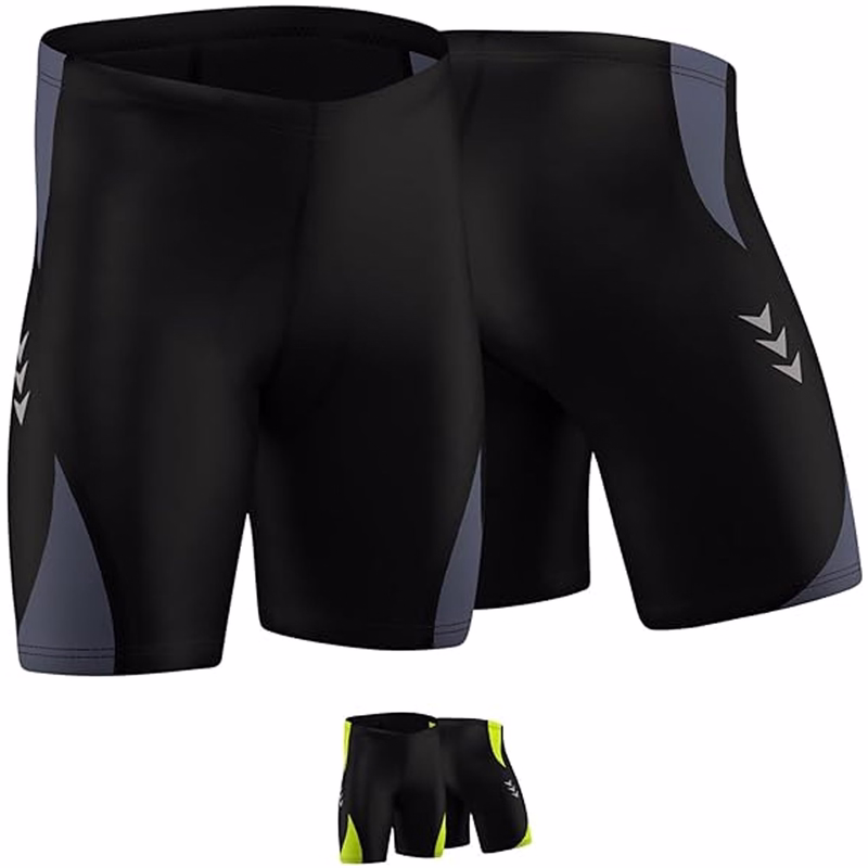 Herren-Radshorts in Grau-Grün Entdecken Sie die Vorder- und Rückansichten dieser in Deutschland entworfenen Radsport-Shorts. Ausgestattet mit Gelpolsterung für erhöhten Komfort und schweißabsorbierendem Stoff sind diese Herren-Radshorts ideal für alle Ihre Fahrradtouren.