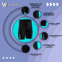 Herren-Radshorts in Grau-Grün Graue Sportshorts für Herren, entwickelt für optimale Leistung, gefertigt aus langlebigem, hochwertigem Kompressionsstoff. Kurze Länge für bessere Atmungsaktivität und Bewegungsfreiheit, aus 100 % Elasthan für perfekte Passform.