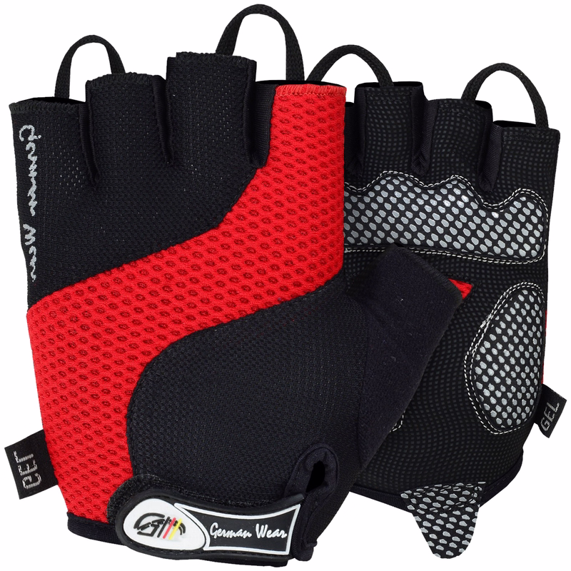 Fahrrad Radleder Handschuhe Fahrradhandschuhe Schwarz/rot