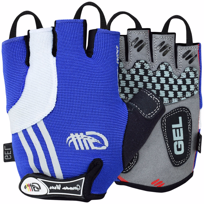 Fahrrad Radleder Handschuhe Fahrradhandschuhe Blau/Weiss