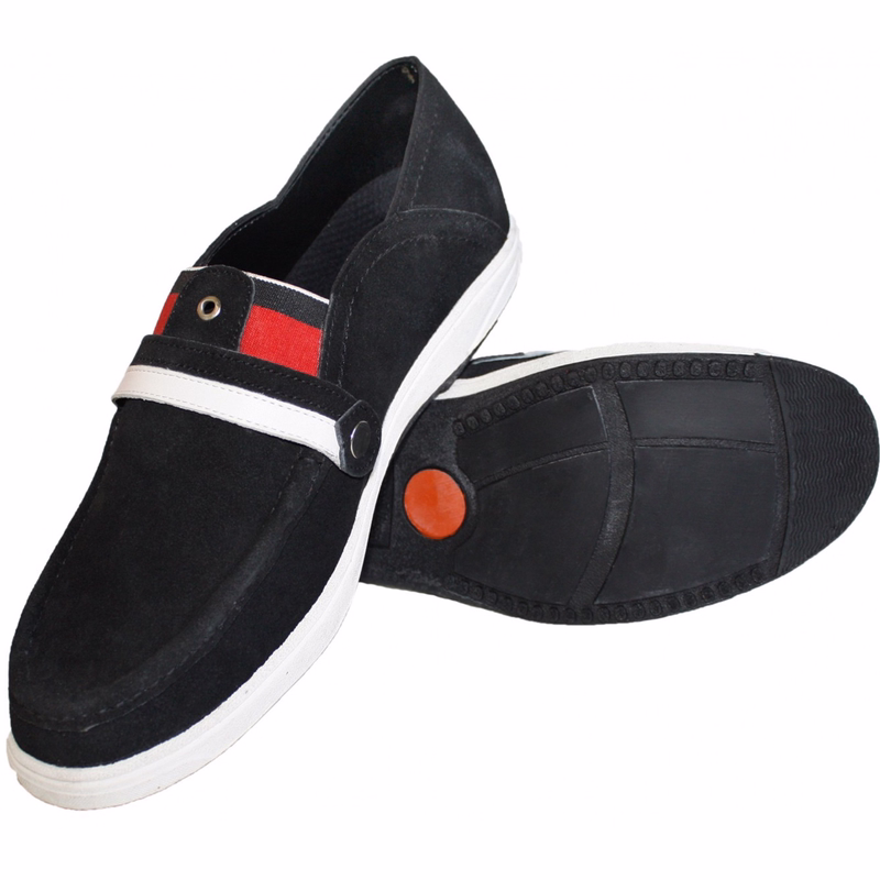 Sneakers made of cow split suede, Black