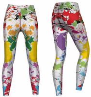 Damen Sportleggings Mehrfarbig Premium Mehrfarbige Damen Splash Sportleggings – Atmungsaktiv, mit UV-Schutz, perfekt für Yoga, Fitnessstudio und Training – Stylisch, bequem und für einen aktiven Lebensstil konzipiert