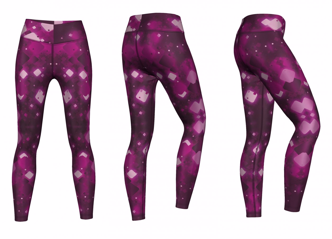 Damen Sportleggings Dehnbare Sportleggings für Damen – modische lila Leggings mit UV-Schutz und antibakteriellem Stoff, ideal für Sport, Yoga und Training | Bequeme Activewear mit schnellem Versand