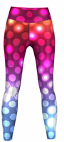 Vorderansicht der Damen Sparkles Sportleggings mit multicolor Glitzerdesign – atmungsaktiver, dehnbarer Stoff mit UV-Schutz – ideal für Fitnessstudio, Yoga und Activewear – bietet Stil und Komfort – Jetzt sichern