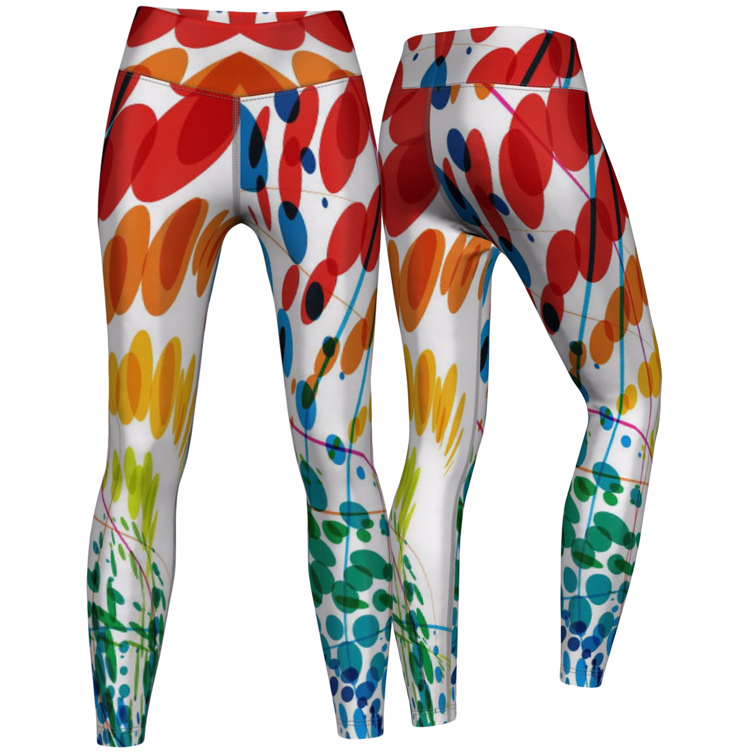 Damen-Sportleggings Damen-Leggings „Petals Multicolored“ – Hochwertige Leggings für Sport, Yoga, Gymnastik und Mode | Atmungsaktiv, leistungsstark, ideal für Training und Activewear | Stilvoll und bequem