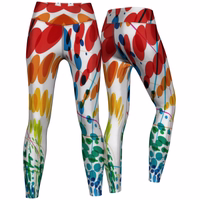 Damen-Sportleggings Damen-Leggings „Petals Multicolored“ – Hochwertige Leggings für Sport, Yoga, Gymnastik und Mode | Atmungsaktiv, leistungsstark, ideal für Training und Activewear | Stilvoll und bequem