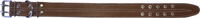 Brown genuine cowhide leather dog collar with white stitching, 5 cm wide and adjustable 47–58 cm. Handmade, tear-resistant design by German Wear, perfect for medium and large dogs.