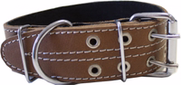 Echtleder-Hundehalsband, 47–58 cm, von German Wear Hochwertiges, handgefertigtes Hundehalsband aus braunem Leder, robust und langlebig mit Schnallenverschluss. Verstellbare Passform, reißfestes Rindsleder, ideales Haustierzubehör für Jagdhunde und aktive Hunde.
