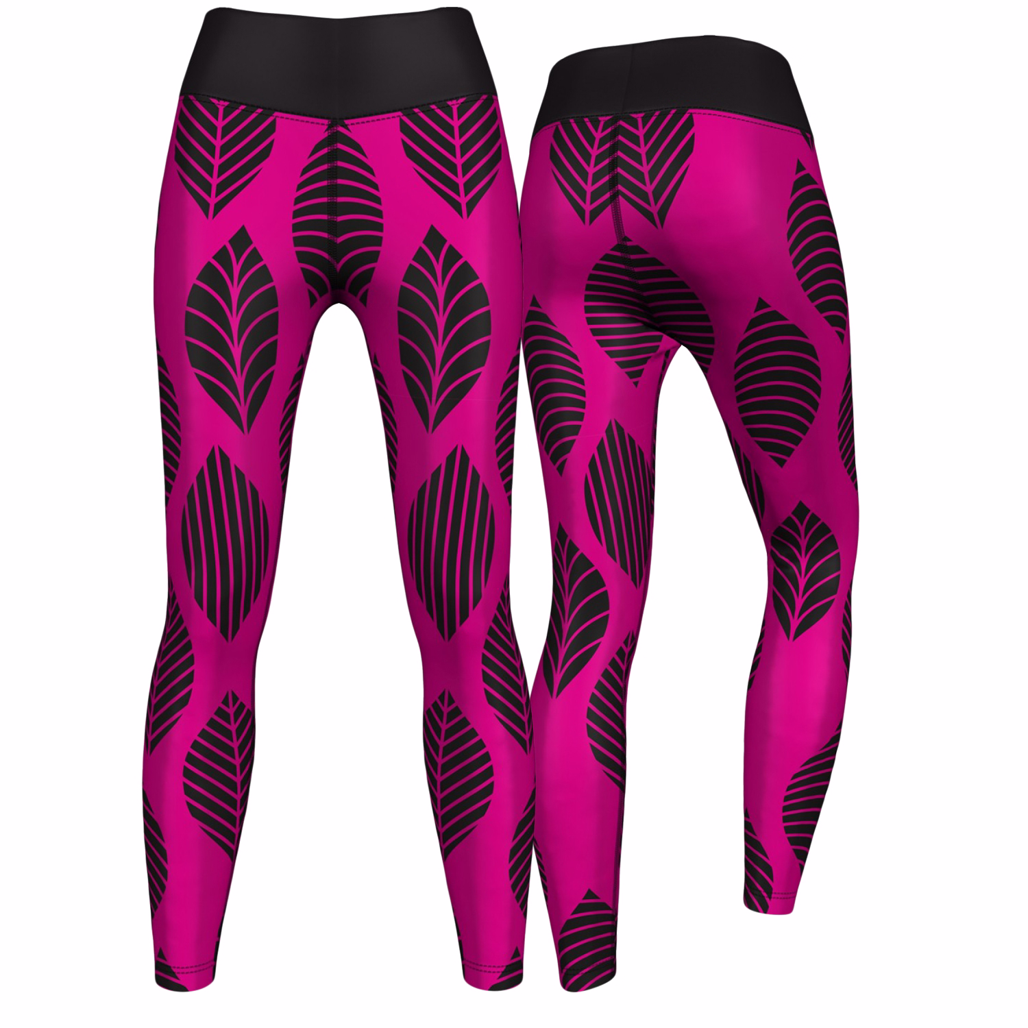 Damen-Sportleggings mit UV-Schutz Premium Pink/Schwarz Damen-Sportleggings – Hochleistungs-Gymnastikleggings mit UV-Schutz, bequem und modisch für aktive Frauen – Schneller Versand verfügbar