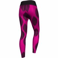 Ladies Sport Leggings with UV Protection Back View of High-Performance Leggings – Pink/Black, UV Protection, Comfortable & Fashionable, 85% Polyester, 15% Elastane, Ideal for Sports – Fast Shipping Available