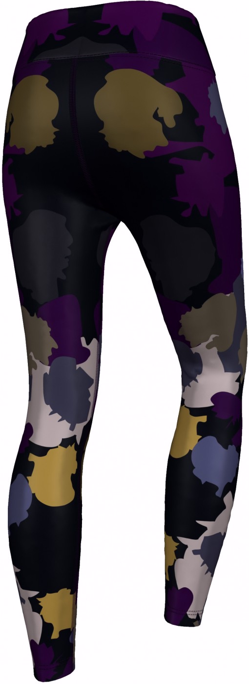 Damen-Camo-Leggings für Sport Seitenansicht der dehnbaren Damen-Camo-Leggings mit feuchtigkeitsableitenden und antibakteriellen Eigenschaften. Ideal für Training und Freizeit. Jetzt hochwertige, bequeme Leggings online kaufen.