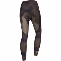 Seitenansicht der Damen-Sportleggings in Schokoladenbraun-Camouflage mit flexiblem Stretchstoff und elegantem Tarnmuster – ideal für aktive Bewegungen und sportliche Leistung. Jetzt online für besten Komfort kaufen!