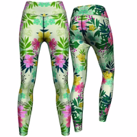 Tropische Blumen Sport Leggings für Damen. Damen-Leggings mit tropischem Blumenmuster – weich und bequem für Yoga, Gymnastik, Training und Tanz, mit langlebiger Farbe. Ideal für Mode- und Fitnessliebhaberinnen. Jetzt kaufen und Garderobe aufwerten!