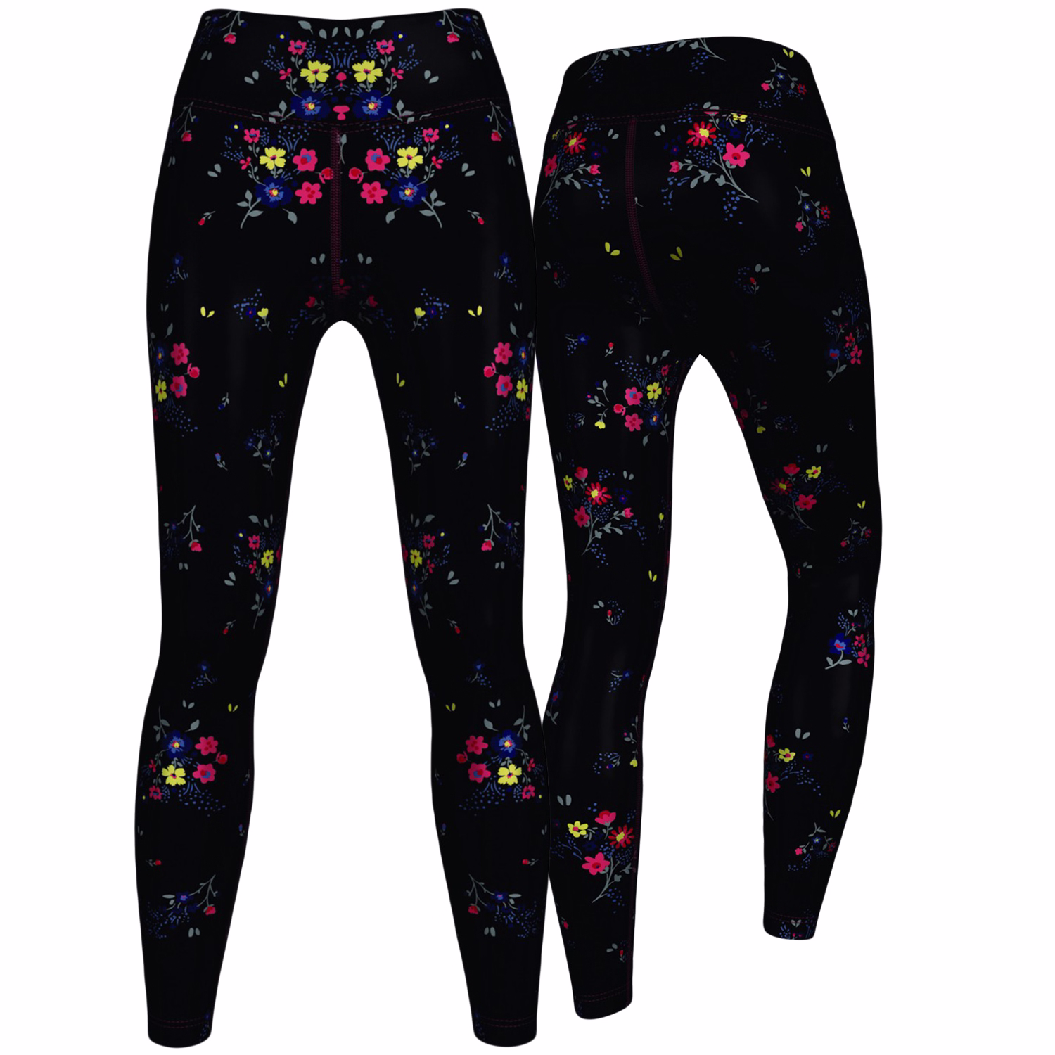 Damen Poppy Night Blumen Sport Leggings. Damen-Sportleggings „Poppy Night“ – leistungsstark für Yoga, Training & Tanz, mit UV-Schutz. Stylisch und funktional, ideal für aktive Frauen.