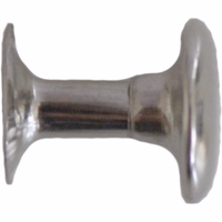 Close-up reinforcement of German Wear motorcycle vest hook in silver metal, highlighting durable rivets and strong construction for leather vest replacement and repair.