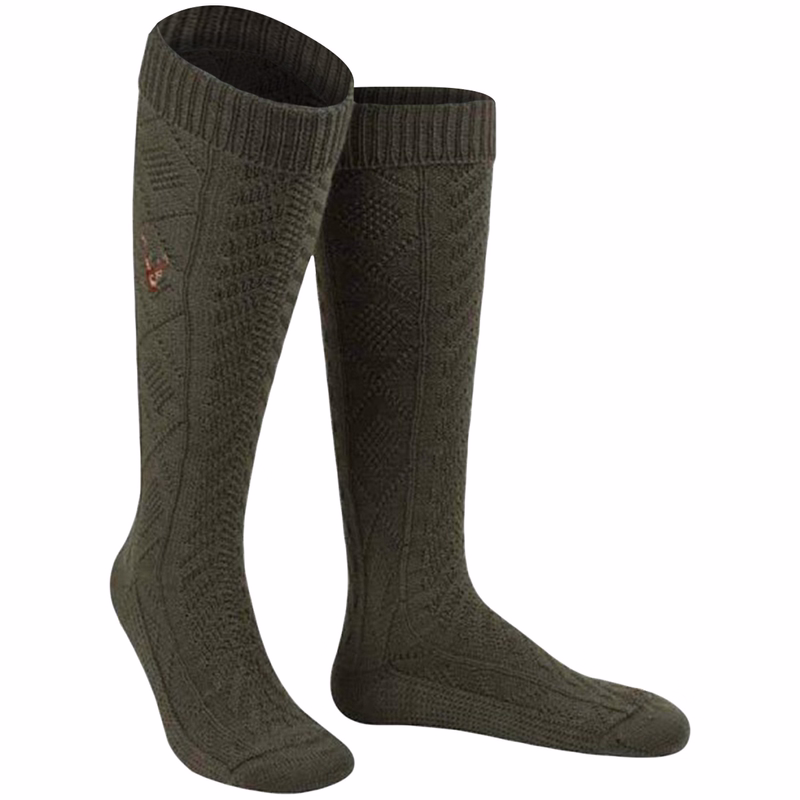 LANGE Jagd Kniesocken Jagdstrümpfe Trachtensocken Oliv Hirsch