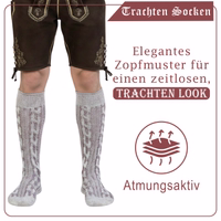 2nd-365-GW200-Trachten-Socken--Bayerische-Trachtensocken-fuer-das-Oktoberfest--Authentische-Bayerische-Stricksocken--Zopfmuster-Trachtensocken--Rustikale-Bayerische-Baumwollsocken--Kurze-_4.jpg