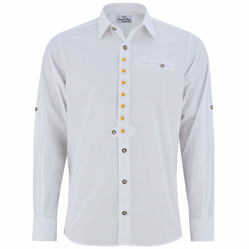 Traditional Bavarian Shirt For the Leather Trousers, Color: White
