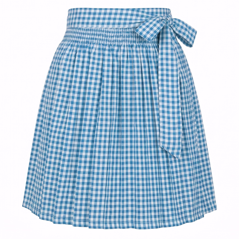 Dirndl Apron ,Traditional Apron, Colour: Light Blue /checkered
