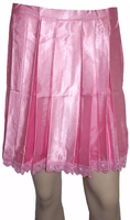 Women's Traditional Mini Dirndl Apron Bright pink Mini Bavarian Dirndl Apron with delicate cotton trim, lightweight and breathable satin fabric. Perfect for Oktoberfest and festival wear, offering elegant style, comfort, and authentic German craftsmanship. Ideal for women’s