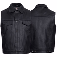 Experience the road like never before with classic Black Leather Motorbike Vest. Crafted from split calfskin, it's the epitome of durability and style. #BikerEssential #MotorcycleFashion #GermanCraftsmanship Premium Product - Free Return Worldwide