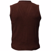 The Back View of Traditional Dark Brown Wool Vest Simple Yet Elegant Men's Sweater Very Soft and Delicate on the Skin German Wear Carnival Vest Classic Traditional Costume Vest for Authentic Style
