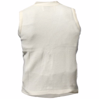 Men's Traditional Trachten Knitted Wool Vest Back view of Men's Traditional Wool Vest Comfortable and Premium Quality Classic German Vest Simple yet Elegant in Cream Perfect for Any Occasion High Quality Traditional Vest for Timeless Style Buy Now