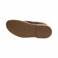 Cowhide leather Shoes Dark Brown Men's dark brown suede leather shoes feature a secure lace closure for a comfortable fit. The design includes a round-toe cap and a sturdy block heel, ensuring style and stability. Ideal for any occasion, these shoes combine elegance with practicality.