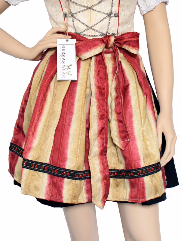 Mini Dirndlschürze Trachtenschürze Rot/Gelb