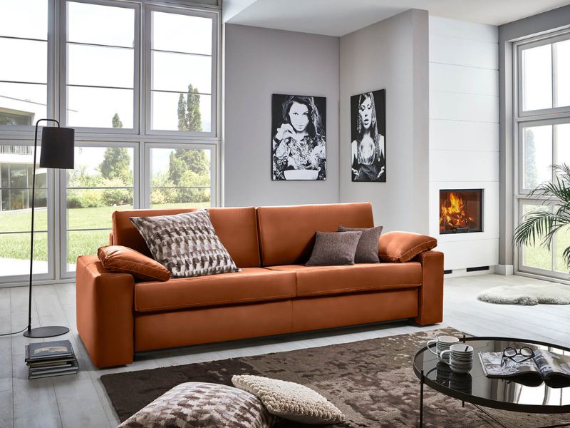 Ledersofa mit Schlaffunktion DC One Cube