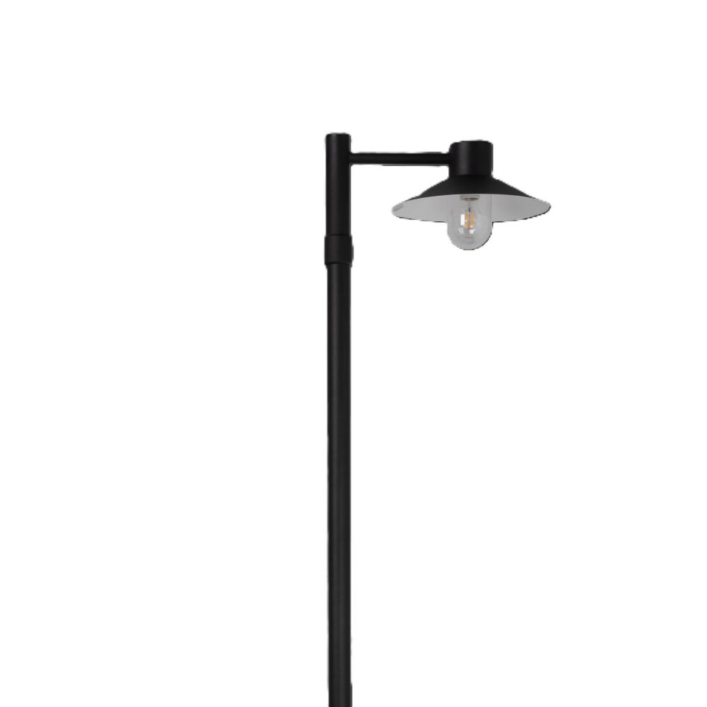 Norlys Lund – luminaire sur mât, embase de mât à 3 points de fixation sur fondation ou ancrage au sol, extérieur