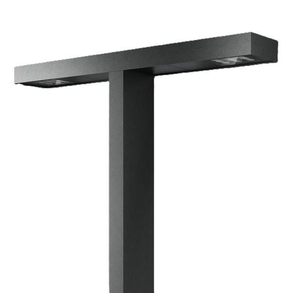 Bergmeister Planea Maxi² LS – Luminaire sur crosse avec crosse double et 2 têtes lumineuses, Montage en tête de mât sur pièce d'ancrage séparée avec boîte de raccordement, Extérieur